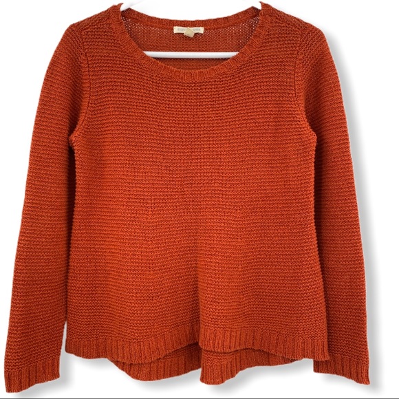 Eileen Fisher Sweaters - Eileen Fisher Burnt Rust Orange Linen Knit Sweater